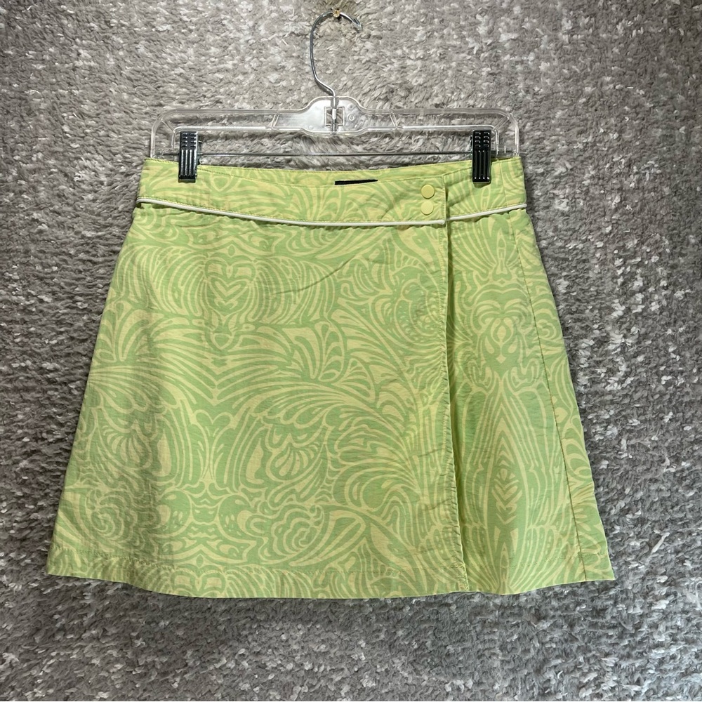 Patagonia Womens Sz 2 Green Tropical Wrap w/snaps Skirt Coastal Vacation